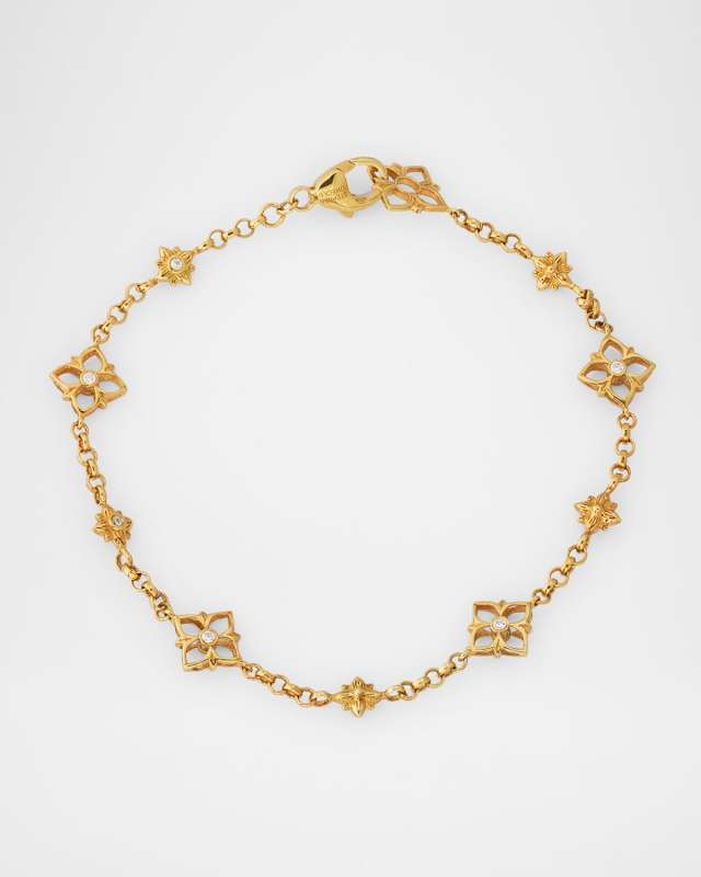 18K Yellow Gold Signature White Diamond Bracelet